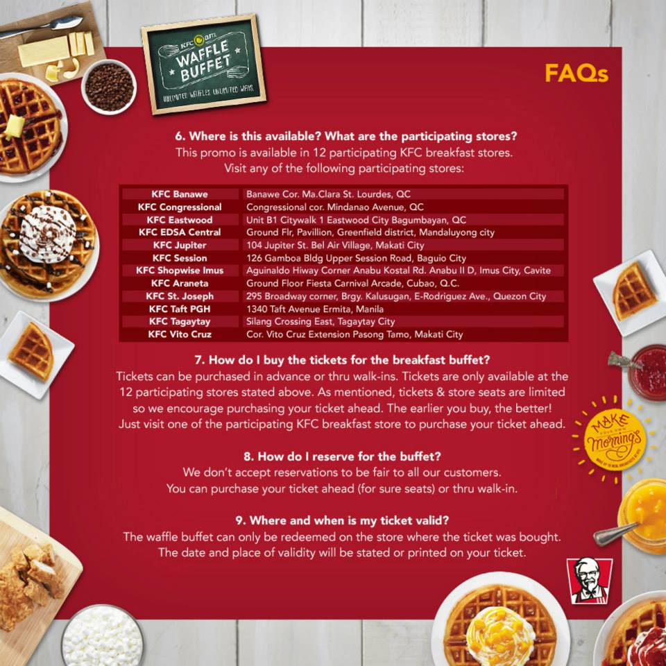 KFC Waffle Buffet that Unlimited Waffles Pilipinas Daily