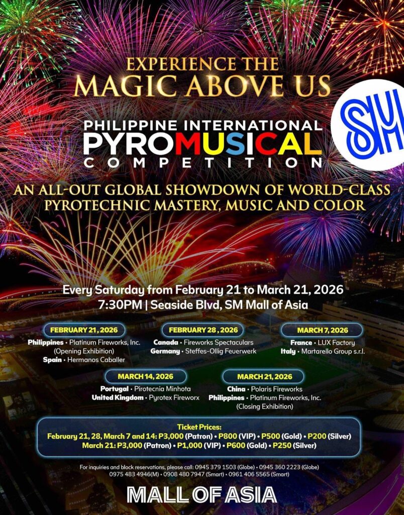 Philippine International Pyromusical Competition 2026 delivers a bigger, maxed out experience at SM Mall Of Asia